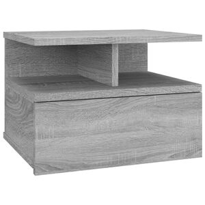 vidaXL Plovouc&iacute; nočn&iacute; stolek &scaron;ed&yacute; sonoma 40x31x27 cm kompozitn&iacute; dřevo