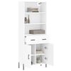 vidaXL Skř&iacute;ň highboard b&iacute;l&aacute; 69,5 x 34 x 180 cm kompozitn&iacute; dřevo