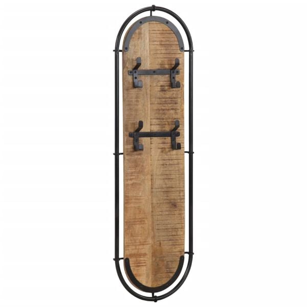 vidaXL N&aacute;stěnn&eacute; vě&scaron;&aacute;ky se 4 h&aacute;čky 2 ks masivn&iacute; hrub&yacute; mangovn&iacute;k