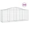 vidaXL Klenut&eacute; gabionov&eacute; ko&scaron;e 40ks 200x50x80/100 cm pozinkovan&eacute; železo