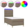 vidaXL Box spring postel s matrac&iacute; a LED taupe 100x200 cm textil