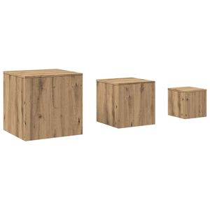 vidaXL Odkl&aacute;dac&iacute; stolky 3 ks dub artisan kompozitn&iacute; dřevo
