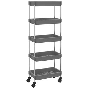 vidaXL Kuchyňsk&yacute; voz&iacute;k s 5 patry &scaron;ed&yacute; 42x29x128 cm železo a ABS