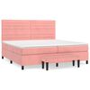 vidaXL Box spring postel s matrac&iacute; růžov&aacute; 200x200 cm samet
