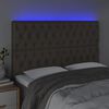 vidaXL Čelo postele s LED taupe 160x7x118/128 cm textil