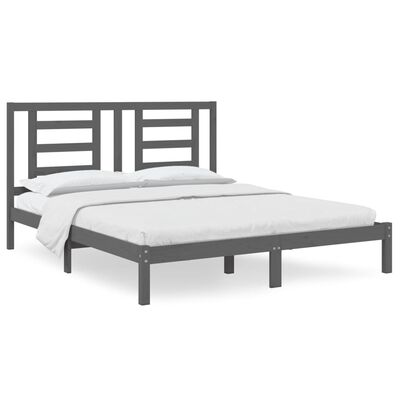 vidaXL Rám postele šedý masivní borovice 160 x 200 cm