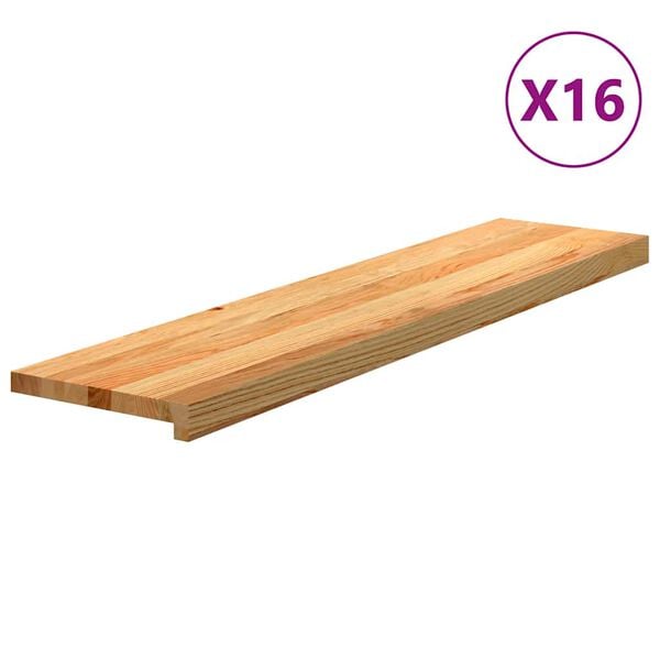 vidaXL N&aacute;&scaron;lapy na schody 16 ks světle hněd&eacute; 110x30x2 cm masivn&iacute; dub