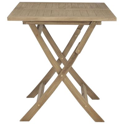 vidaXL Skládací zahradní stůl šedý 120x70x75 cm masivní teakové dřevo