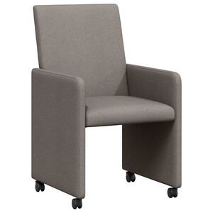 vidaXL J&iacute;deln&iacute; židle na kolečk&aacute;ch 2 ks textil Taupe 57 x 66 x 94 cm