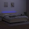 vidaXL Box spring postel s matrac&iacute; a LED kr&eacute;mov&aacute; 160x200 cm textil