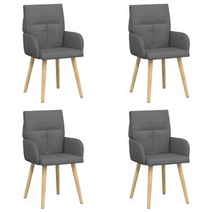 vidaXL J&iacute;deln&iacute; židle 4 ks Textil Tmavě &scaron;ed&aacute; 60 x 56 x 93 cm