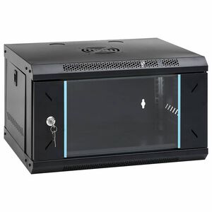 vidaXL S&iacute;ťov&yacute; kabinet s &uacute;loži&scaron;těm Čern&aacute; 53 x 45 x 30 cm Ocel