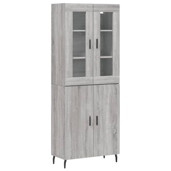vidaXL Skř&iacute;ň highboard &scaron;ed&aacute; sonoma 69,5 x 34 x 180 cm kompozitn&iacute; dřevo