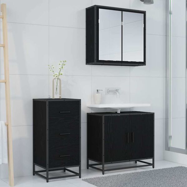 vidaXL Serv&iacute;rovac&iacute; skř&iacute;ň Čern&yacute; dub 35.5 x 35 x 76 cm