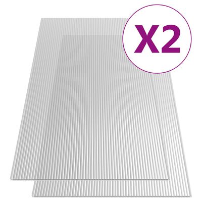 vidaXL Polykarbonátové desky 2 ks 10 mm 150 x 65 cm
