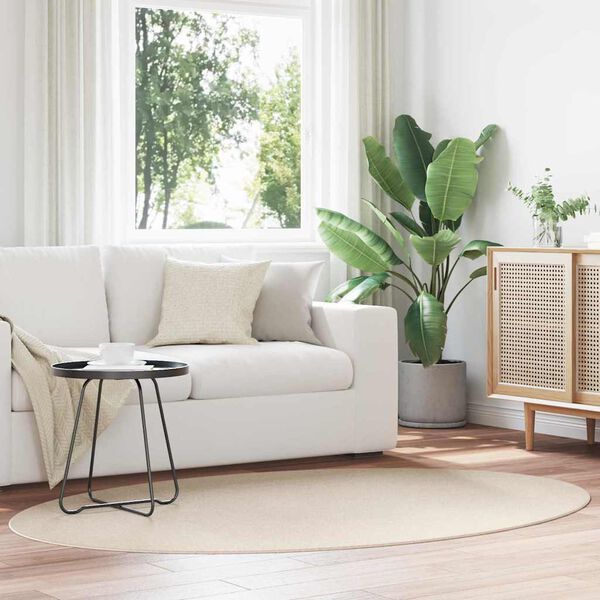 vidaXL Kusov&eacute; koberce Ov&aacute;ln&yacute; HUARTE B&eacute;žov&aacute; 140 x 200 cm 100% polyester