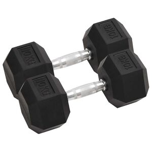 vidaXL Jednoručn&iacute; činky 2 ks 10 kg cel&aacute; litina