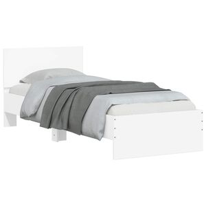 vidaXL R&aacute;m postele s čelem B&iacute;l&aacute; 80 x 200 cm Dřevěn&yacute; materi&aacute;l