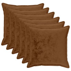 vidaXL Povlak na pol&scaron;t&aacute;ř 6 pcs HOUTEN Světle hněd&aacute; 70 x 70 cm Flanel