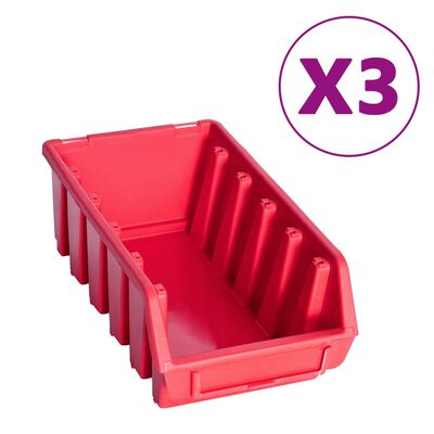 vidaXL 34dílná sada skladovacích zásobníků nástěnné díly červenočerná