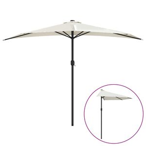 vidaXL Slunečn&iacute;k na balkon hlin&iacute;kov&aacute; tyč p&iacute;skov&yacute; 300 x 155 cm půlkruh