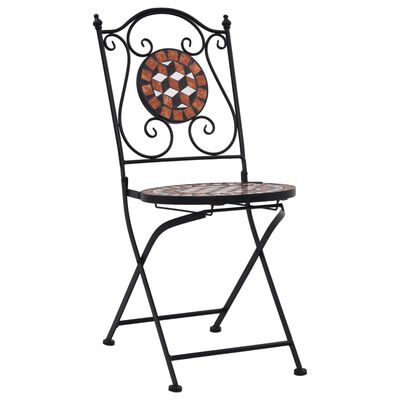 vidaXL Mozaikové bistro židle 2 ks hnědé keramika