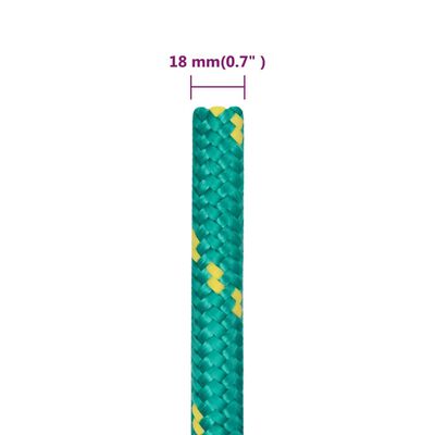 vidaXL Lodní lano zelené 18 mm 100 m polypropylen