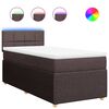 vidaXL Box spring postel s matrac&iacute; tmavě hněd&aacute; 100 x 200 cm textil