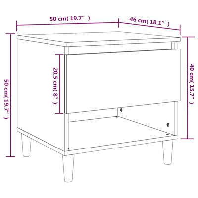 vidaXL Noční stolek černý 50 x 46 x 50 cm kompozitní dřevo