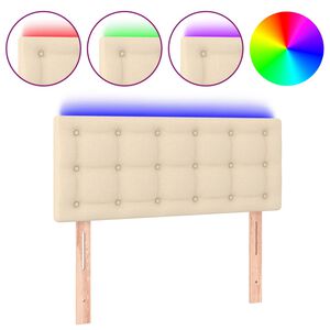 vidaXL Čelo postele s LED kr&eacute;mov&eacute; 80 x 5 x 78/88 cm textil