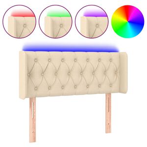 vidaXL Čelo postele s LED kr&eacute;mov&eacute; 93 x 16 x 78/88 cm textil