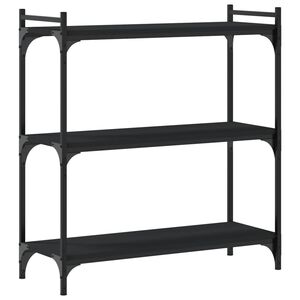vidaXL Knihovna se 3 policemi čern&aacute; 80 x 30 x 86 cm kompozitn&iacute; dřevo