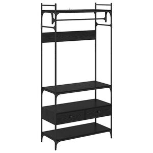 vidaXL &Scaron;atn&iacute; skř&iacute;ň Čern&yacute; dub 89 x 39 x 184.5 cm Kompozitn&iacute; dřevo