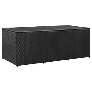 vidaXL Zahradn&iacute; &uacute;ložn&yacute; box polyratan 180 x 90 x 70 cm čern&yacute;