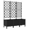 vidaXL Zahradn&iacute; truhl&iacute;k s trel&aacute;ž&iacute; a koly 3 ks Čern&aacute; 120 x 40 x 149 cm