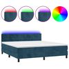 vidaXL Box spring postel s matrac&iacute; a LED tmavě modr&aacute; 180x200 cm samet