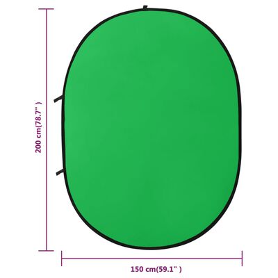 vidaXL Oválné fotopozadí 2 v 1 zelené a modré 200 x 150 cm
