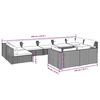 vidaXL 9dílná zahradní sedací souprava s poduškami šedá polyratan
