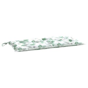 vidaXL Podu&scaron;ka na zahradn&iacute; lavici vzor listů 100x50x7 cm l&aacute;tka oxford