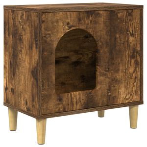 vidaXL Kočič&iacute; dům Kouřov&yacute; dub 51 x 30 x 52 cm Kompozitn&iacute; dřevo