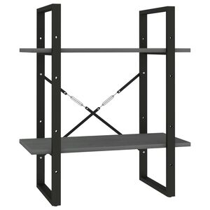 vidaXL Knihovna se 2 policemi &scaron;ed&aacute; 60 x 30 x 70 cm masivn&iacute; borovice