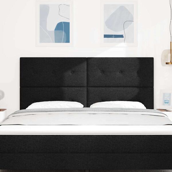 vidaXL LED hlavov&aacute; deska s LED p&aacute;sov&yacute;mi světly Čern&aacute; 180 cm Polyester