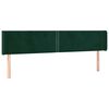 vidaXL Čelo postele typu u&scaron;&aacute;k tmavě zelen&aacute; 203x16x78/88 cm samet