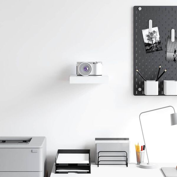 vidaXL Plovouc&iacute; n&aacute;stěnn&aacute; police b&iacute;l&aacute; 23 x 23,5 x 3,8 cm MDF