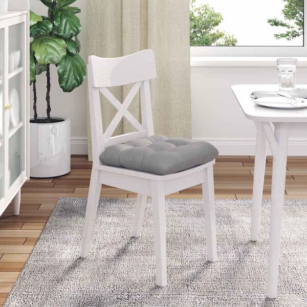 vidaXL Polštáře na sedadla 4 pcs Oblačno šedá 40 x 40 x 12 cm textil