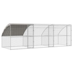 vidaXL Klec na kuřata 3 ks Stř&iacute;brn&aacute; 600 x 200 x 200 cm Ocel a PE