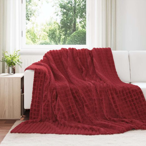 vidaXL Dekoračn&iacute; deky 6 pcs Bordeaux červen&aacute; 240 x 220 cm Fleece