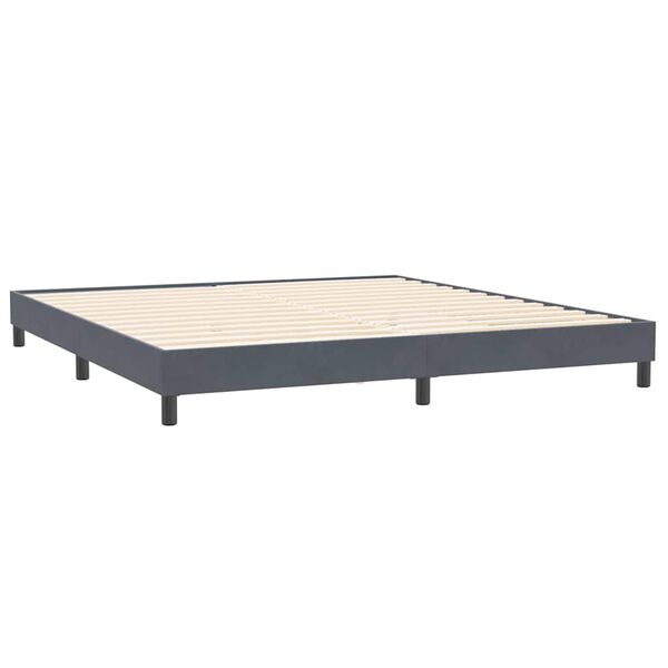 vidaXL Box spring postel s matrac&iacute; tmavě &scaron;ed&aacute; 180x210 cm samet