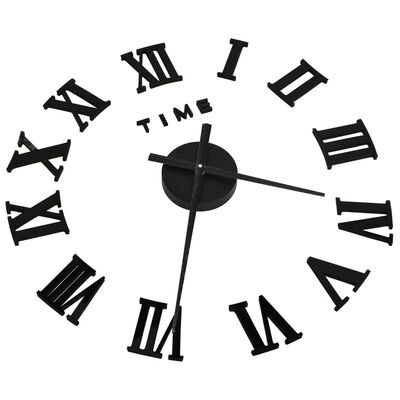 vidaXL 3D Nástěnné hodiny moderní design černé 100 cm XXL