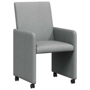 vidaXL J&iacute;deln&iacute; židle na kolečk&aacute;ch 2 ks textil Světle &scaron;ed&aacute;